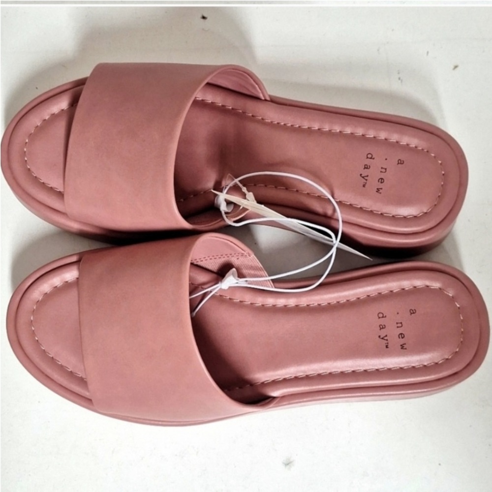 NEW! Carlita Wedge Platform Slide Sandals - A New Day, Pink Open Toe - Picture 2 of 6